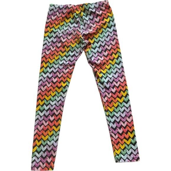 Colorful Chevron Print Girls Leggings L (10-12) Cotton/Spandex Wonder Nation - Picture 12 of 13